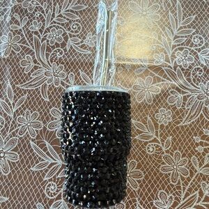Black Beaded mini Tumbler with Straw shot glass